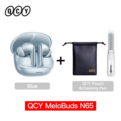 QCY HT21 Wireless Earphones Melobuds N65 -60dB AI Adaptive ANC Earbuds Bluetooth 6.0 LDAC Hi-Res Audio 8 Mics 50Hrs Headset