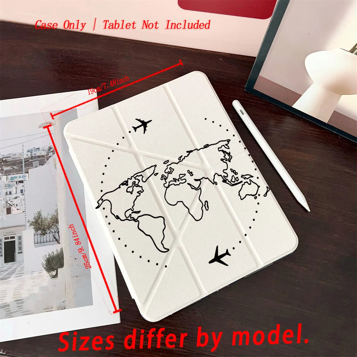 Y-Shape Foldable Stand Fresh Printed iPad Case, Auto Sleep/Wake, Fashion Minimalist Style, Fits Various Apple Models . 8 Styles
