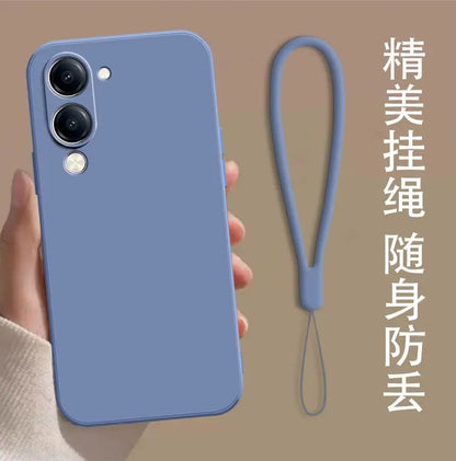 For VIVO Y29S Y19 5G Y04 Y19e 4G Case Simple Skin-friendly Silicone Lanyard Cover for VIVo Y29 s Anti-slip Shockproof Funda