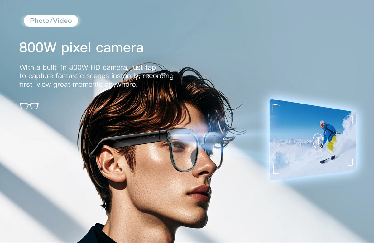 2026 New Smart AI Glasses 8MP Pixel 4k HD Camera Anti-shake Video Record ChatGP WIFI Translation Call Waterproof Sunglasses Men