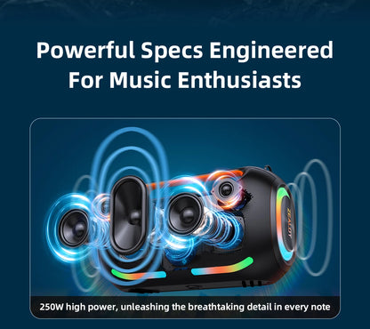 ZEALOT ZE41 250W Bluetooth Subwoofer | 48000mAh Long-Lasting Battery, RGB Lights, OTG Recording, Smart APP Control