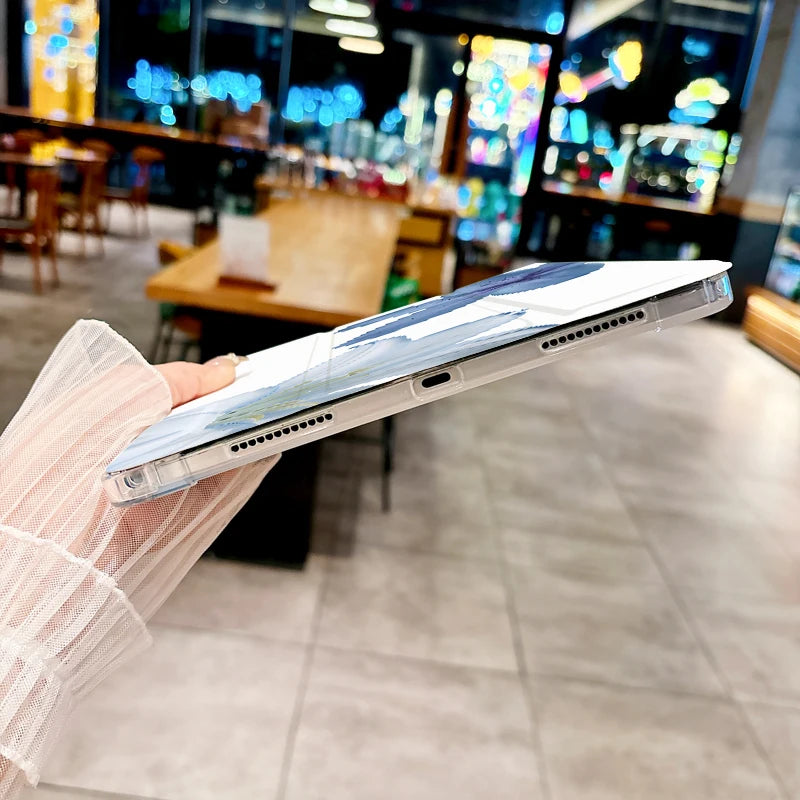 Pure&noble/elegant&fragrant Lily PAD CASE For iPad pro 10/11/2020/6th/7th /8th /Air 3rd/Air 4th/9th gen/Air 5th Gen 2022/Air 11