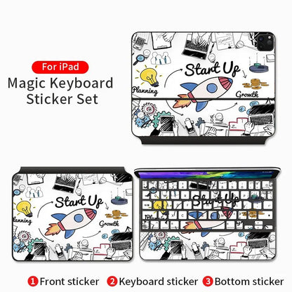 Suitable For Magic Keyboard Skin Sticker 2025 iPad Pro M4 11/13 Inch iPad A16 11in iPad Air M2/4 11 Tablet Sticker Full Decal