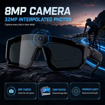 4K Polarized Sunglasses AI Smart HD 800W Camera Bluetooth Call Translation for Men Cycling Anti Glare Driving UV400 IP54 Goggles