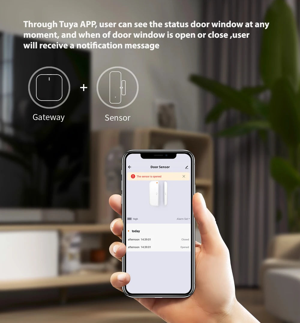 Tuya Zigbee Door Sensor Contact Sensor Open Closed Detector Smart Home Alarm Security Protection Work with Smart Life