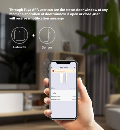 Tuya Zigbee Door Sensor Contact Sensor Open Closed Detector Smart Home Alarm Security Protection Work with Smart Life