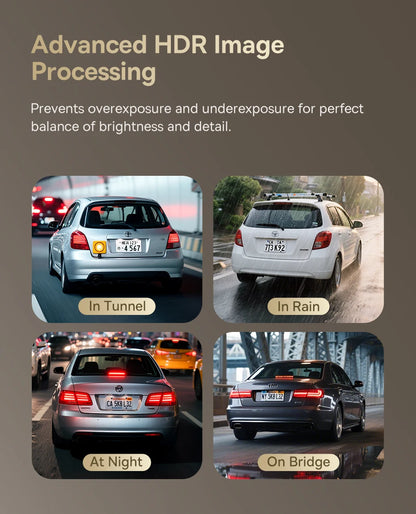 Baseus 4K Dash Cam for SONY Sensor STARVIS Night Vision Front and Rear Car Camera ADAS WiFi6 GPS 24H Parking Dashcam
