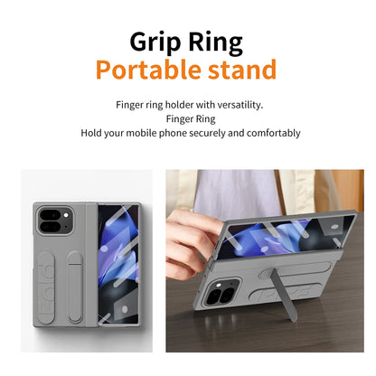 For Google Pixel 10 9 Pro Case Skin Friendly Folding Hinge with Elastic Wrist Band Screen Tempered Film Cover Pixel Fold 2 Stand