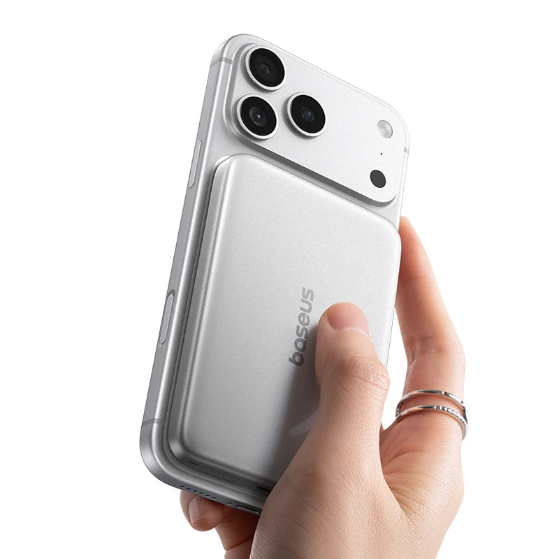 Baseus Qi2.2 Magnetic Power Bank 30W USB-C & 25W Wireless Charging 10000mAh Card-Slim NFC Battery Monitoring for iPhone Samsung
