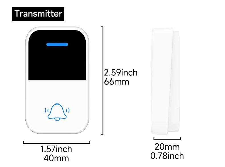 Good Sound Quality High Volume Long-Distance Kinetic Door Bell Household Waterproof Battery Free Self Powered Wireless Doorbell