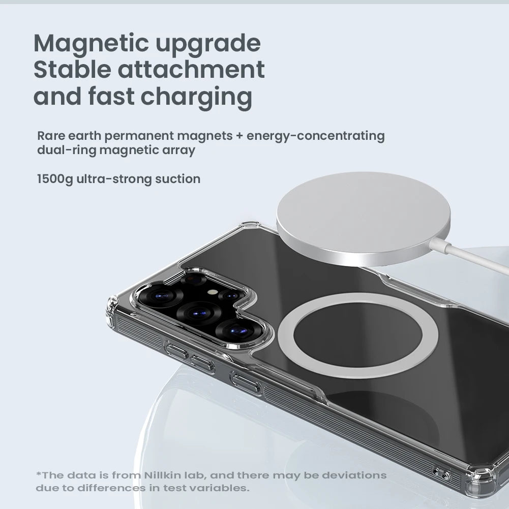 Nillkin For Samsung Galaxy 26 Ultra S26+ S26 Plus S25 Ultra S24 Ultra Nature Pro Magnetic Transparent TPU Frame Cover Phone Case