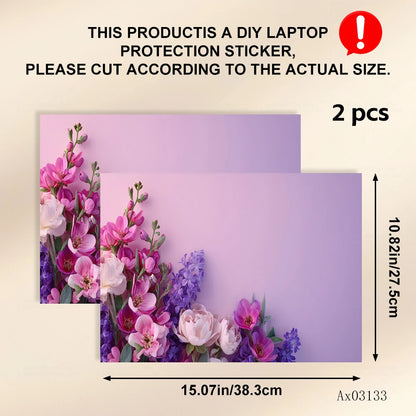 Pink Flower Laptop Stickers Self Adhesive Waterproof Anti Scratch Notebook Cover for Device Notebook MacBook Protective Skins