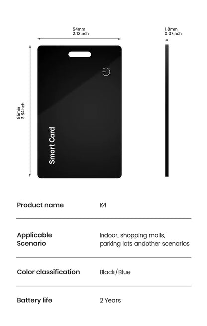 Ultra Thin Global GPS Android Tracker Card Wireless Charging Waterproof Smart Wallet Tracker Card with Google Find My Device App