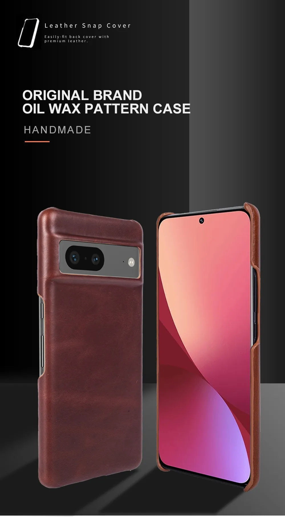 For Google Pixel 7 Case Luxury Oil Wax Genuine Leather Cover Pixel 6A 8Pro 7Pro 5A Capa Protective Etui Back Coque Carcasa Shell
