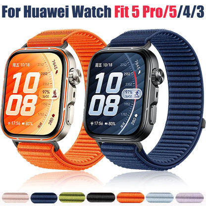 Official Nylon Braided Strap for Huawei Watch Fit 5/5 Pro Breathable Bracelet Watchband Huawei Watch Fit 4 Pro/4/3 Accessories