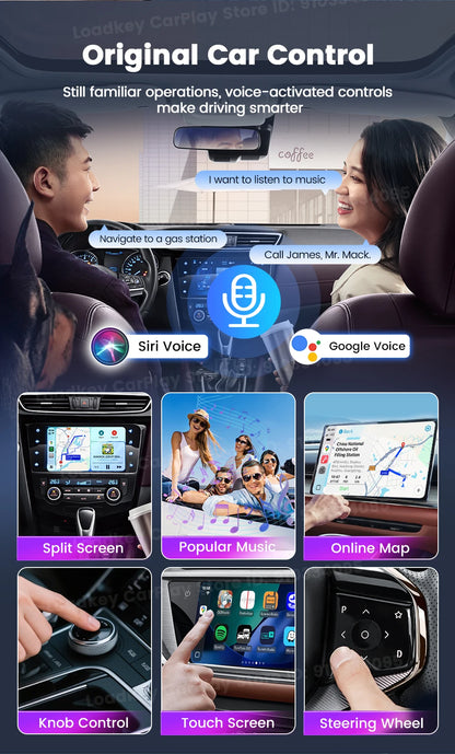 Carlinkit 5.0 2air Wireless CarPlay Android Auto Wireless Adapter 2in1 Plug and Play Auto Connection 5.8Ghz WiFi Bluetooth GPS