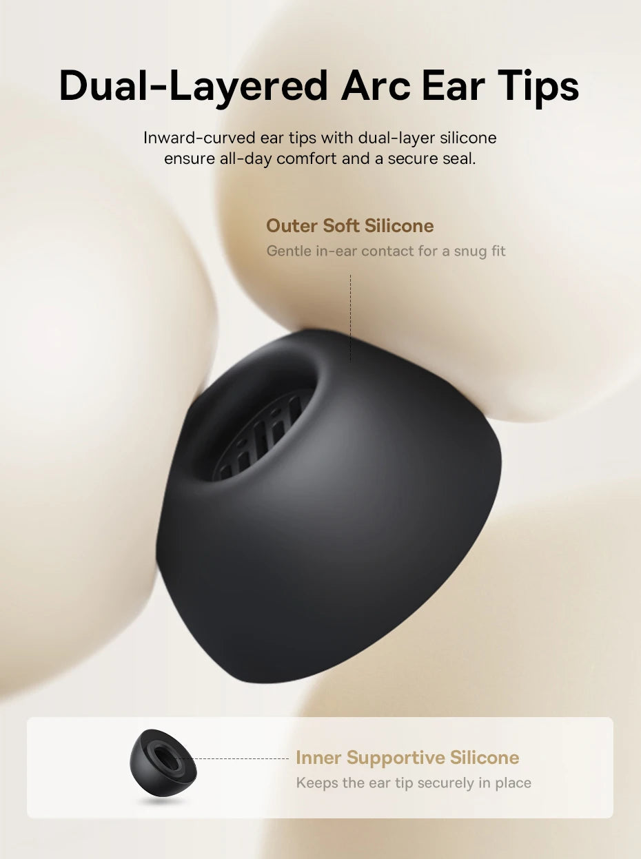 Baseus Bowie MP1 ANC Bluetooth 6.0 True Wireless Earbuds -55dB Adaptive Hybrid ANC Earphones Hi-Res LDAC 6-Mic ENC In-Ear Buds