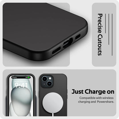 Ultra Thin Matte Silicone Soft TPU Case For iPhone 16 15 14 Plus 13 12 Mini 11 Pro XS Max X XR SE 2 3 7 8 Plus Solid Black Cover