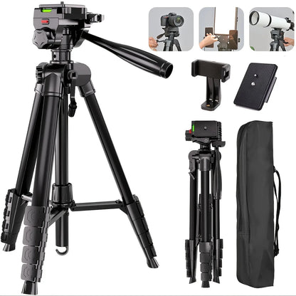 Professional 73 Inch Camera Tripod Heavy Duty Stand with Phone Holder Travel Bag for DSLR SLR DV Projector Photography