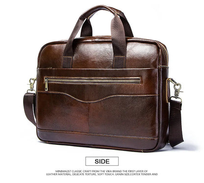 Genuine Leahther Men Briefcase Portable Office Handbag for Laptop Bag High Quality Business Messenger Shoulder Bags Travelling