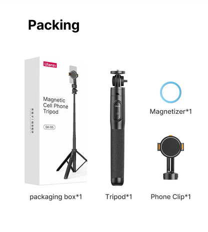 Ulanzi SK-05 Metal Smartphone Tripod Bluetooth Selfie Stick Desktop Tripod Travel Vlog Live Streaming for iPhone Android