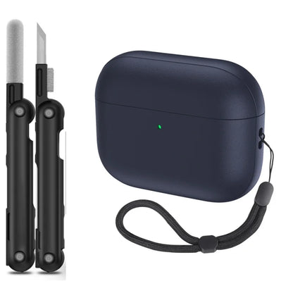 For AirPods Pro 3 Leather Pattern TPU Case Cover Accessories Cute Skin Full Protector Cover with Keychain for AirPods Pro 3 Case