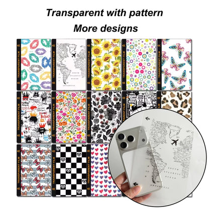 FONLYU 50pc 3D Embossed Back Skin Sticker Protective Film Rear Decorative Sheet For Mobile Phone Hydrogel Film Cutting Machine