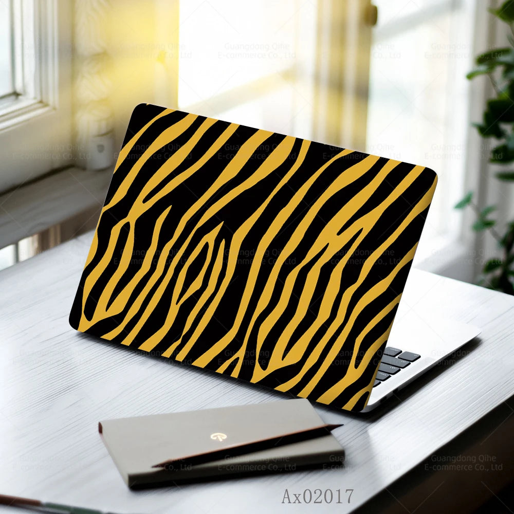 2 pcs Aesthetic Light Leopard Laptop Stickers Set Self-Adhesive Removable Laptop Covers for MacBook Notebook Protective Skins