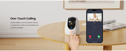 Tenda 2K Indoor Camera WiFi6 Wireless Cameras for Home Security One-Touch Calling Human/Pet/Baby Crying Detection Night Vision