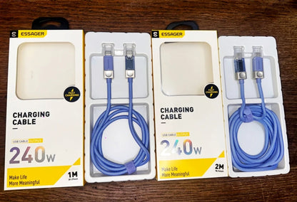 Essager 240W USB C Cable for iPhone 18 17 16 Plus Pro Max Macbook iPad Supercharge Fast Charger Type C Cable for Xiaomi Samsung