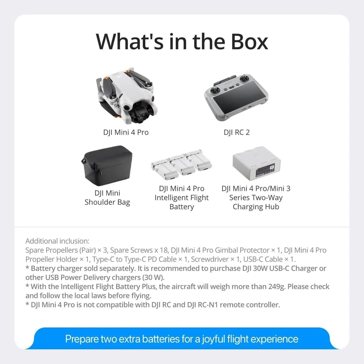 Open Box-DJI Drones Mini 4 Pro (DJI RC-N2), Drones with Camera for Adults 4K, Under 0.549 Lbs/249 g, 34 Mins Flight Time, 20km Max Video Transmission Distance, Omnidirectional Vision Sensing, Mini Drone for Beginners