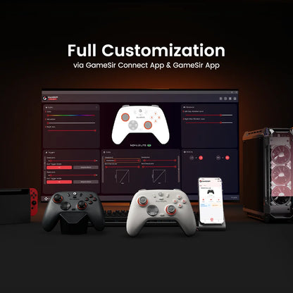 GameSir Nova 2 Lite Wireless Game Controller Switch Gamepad Hall Effect Joysticks Anti-Drift for Nintendo Switch / iPhone / Android / PC