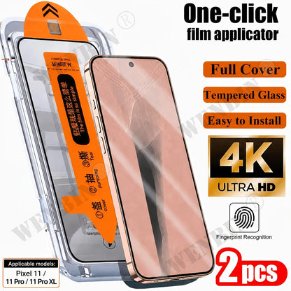 2 PCS Screen Protector For Google Pixel 11 10 9 Pro XL 10A Fingerprint Unlock Tempered Glass