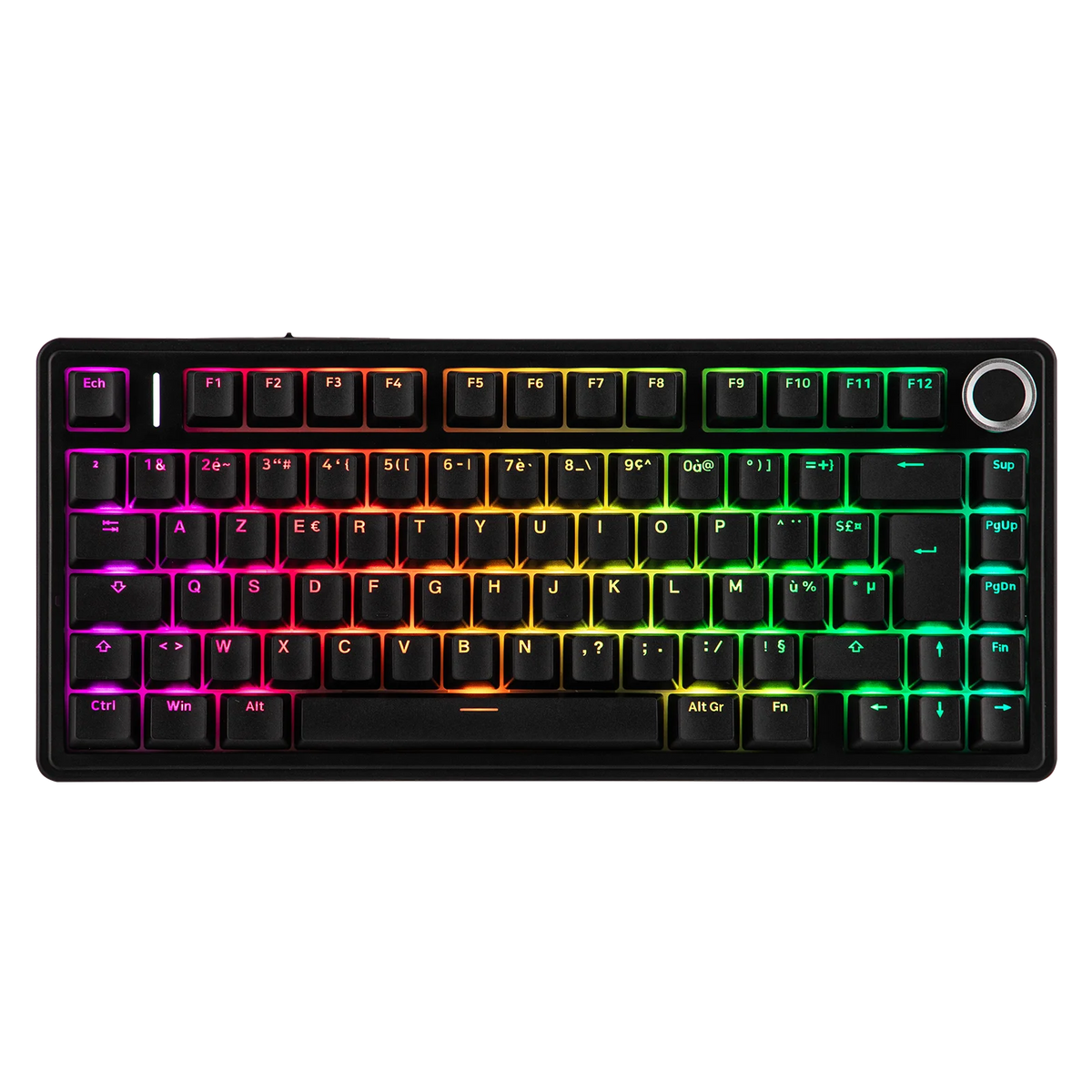 ISO-FR Layout AULA F75 75% AZERTY French Layout Wired/Bluetooth/2.4G Wireless Mechanical Gaming Keyboard RGB Backlighting 4000mAh Battery For Win/Mac