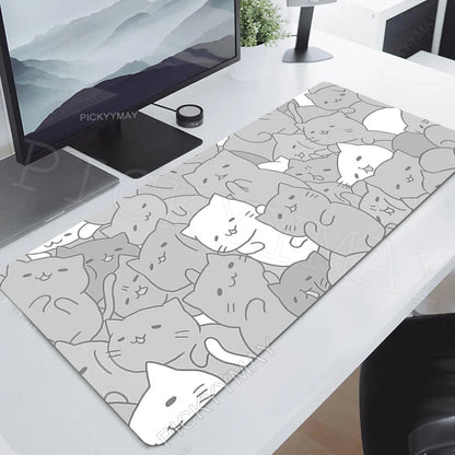 Gaming Mousepads Mousepad Black Cat Large Mouse Mat Office Desk Pads Non-Slip Rubber Gamer Mouse Pad Big Keyboard Mats