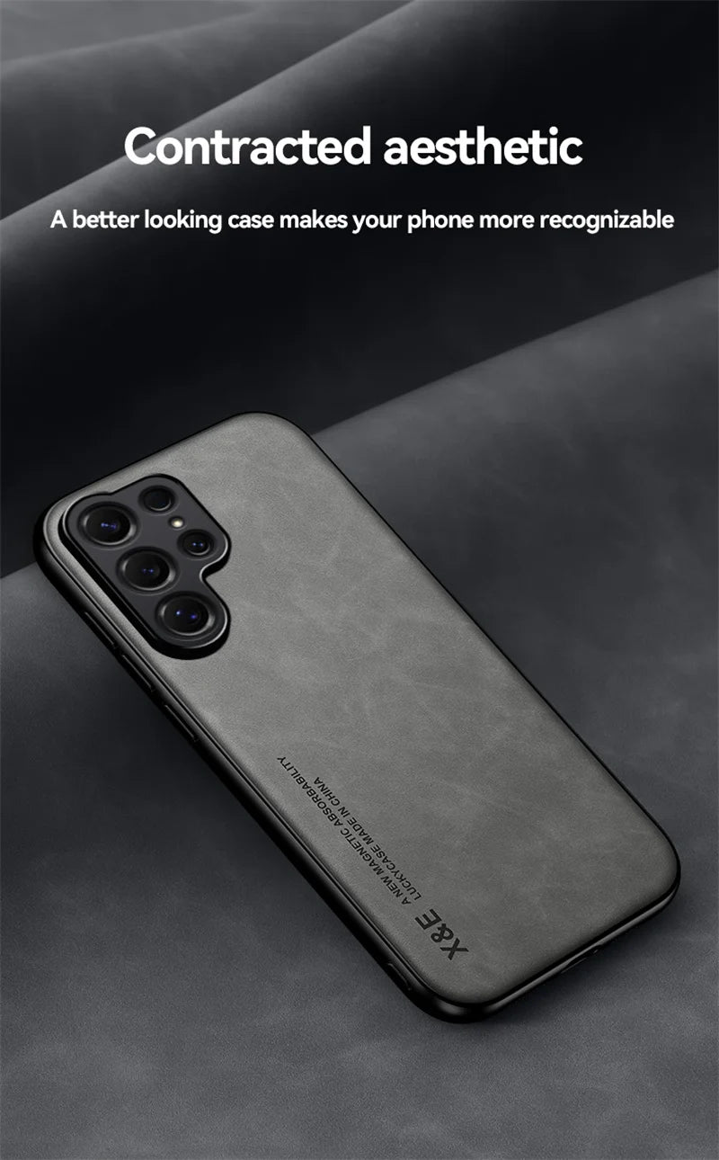 Magnetic Leather Protect Phone Case For Samsung Galaxy S26 S25 S24 S23 S22 Note 20 Ultra Plus S26FE S25FE S24FE Case Back Cover