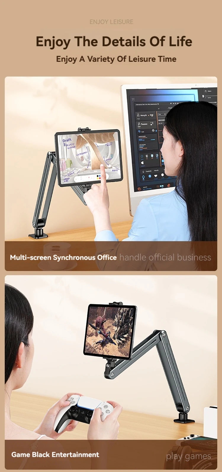 Phone Stand Long Arm Rotatable Tablet Holder For 5 to 13 inch Tablet Smartphone Bed Desktop Lazy Holder Bracket For iPad Support