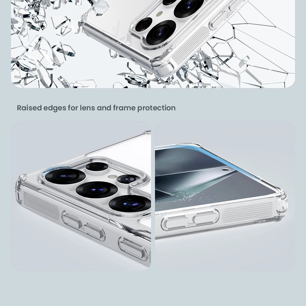 Nillkin For Samsung Galaxy 26 Ultra S26+ S26 Plus S25 Ultra S24 Ultra Nature Pro Magnetic Transparent TPU Frame Cover Phone Case