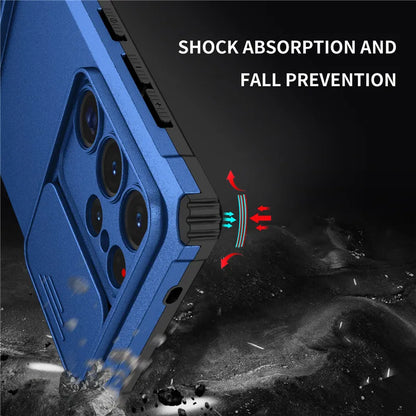 Shockproof Armor Funda For Samsung Galaxy S20 FE S21 S22 S23 S24 Plus Note 20 S25 Edge S26 Ultra 5G Slide Lens Protect Case