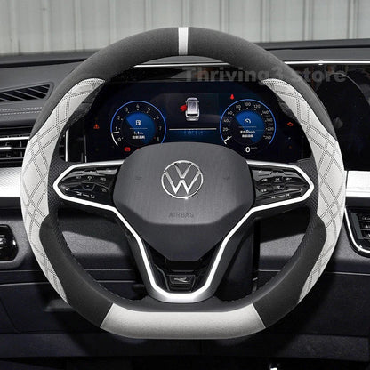 Suede Warm Car Steering Wheel Cover For Volkswagen Passat B8 B9 Tavendor Taos 2025 Heating Covers For Covers Auto Accessories