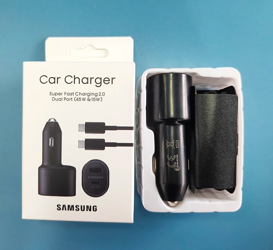 Original SAMSUNG Car Charger Type C 60w 45w 15w PD Auto Cargador Fast Charging Cable Samsung Galaxy S26 S25 S24 S23 Z Fold 8 7 6