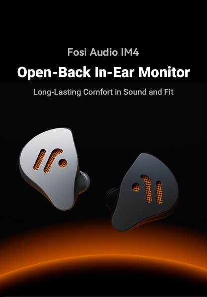 Fosi Audio IM4 Hifi Wired Earphones Open-Back Dynamic Drivers IEM Headphones For Music Monitoring Gaming Earbuds
