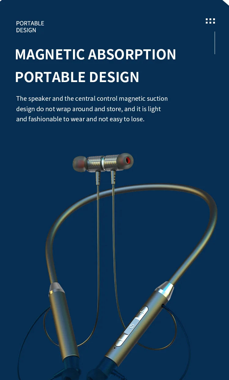 9D Bluetooth Earphones Wireless Headphones Magnetic Stereo Neckband Waterproof Sports Earbuds With Mic For iPhone Huawei OnePlus