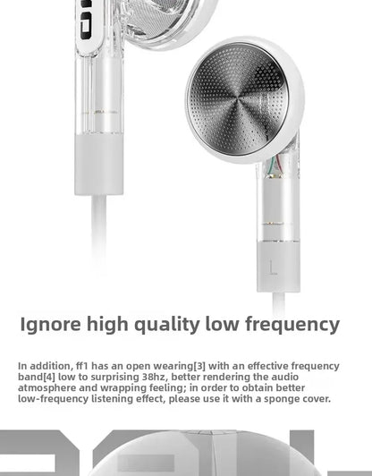 FiiO FF1 Wired in Ear Headphones Ergonomics Lightweight Portable Earbuds Beryllium Plated Diaphragm Detachable Cable Headphones