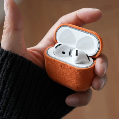 100% ALCANTARA Leather Case for AirPods 5 Pro 3 Pro3 Luxury Suede Leather Cases for AirPod 5 4 Pro 3 2 Headset Turn fur Cover