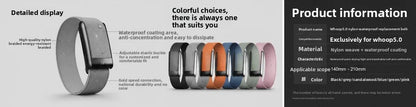 Whoop 5.0 MG Band Waterproof Nylon Woven Sport Strap PEAK LIFE Style Replacement Wristband Fitness Tracker Workout Accessories