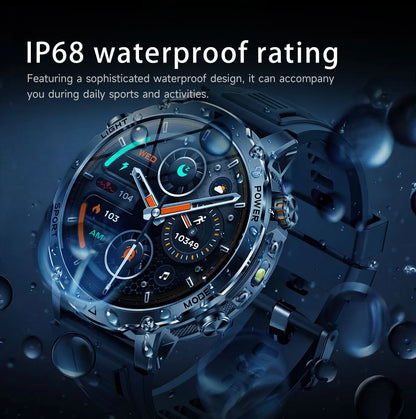 2026 New TANK Ultra 1400mAh Battery Military Smart Watch 10ATM Waterproof Heart Rate Tactical LED Flashlight Men Sports Bracelet