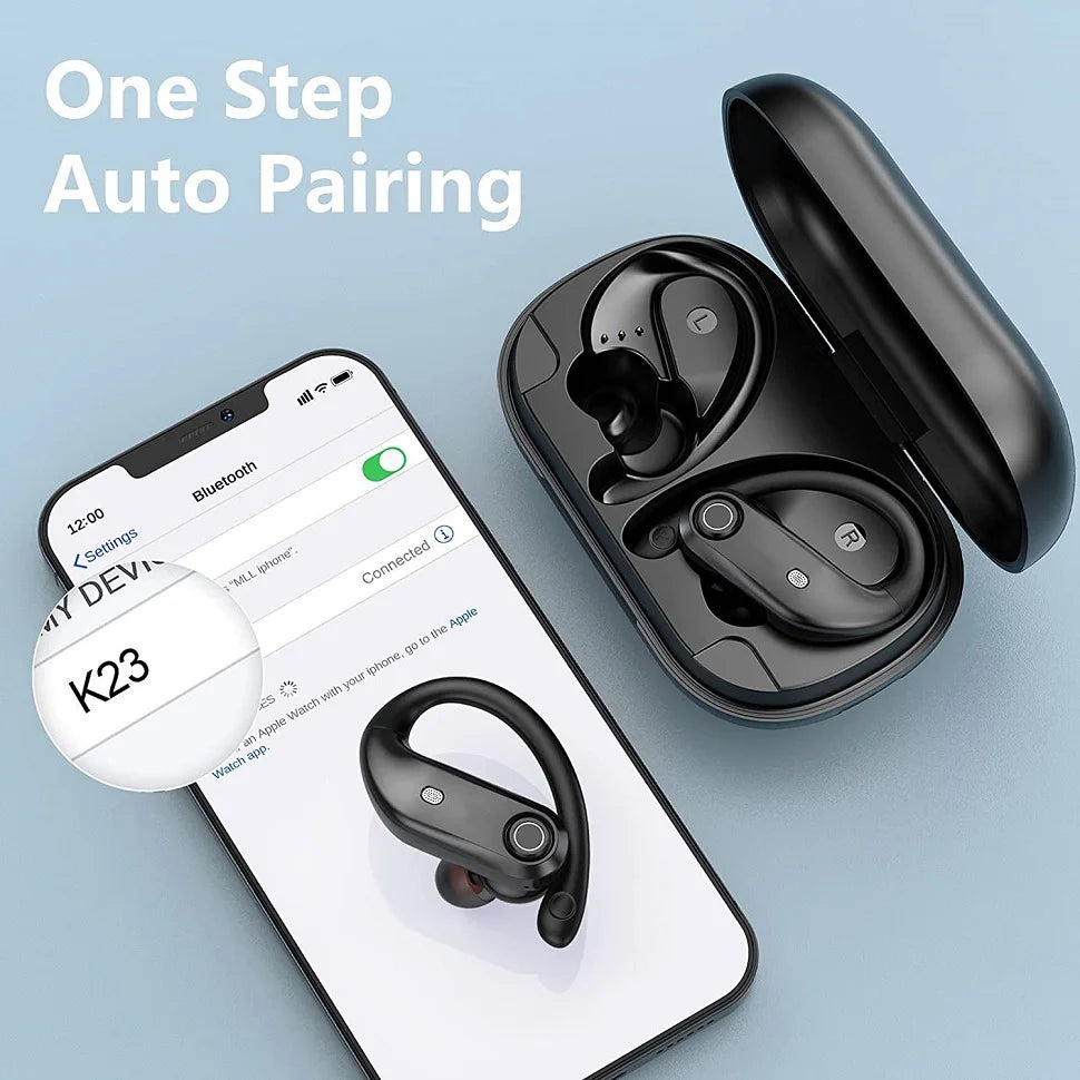 Wireless Headphones TWS Bluetooth 5.0 Earphones Sport Stereo Earbuds Headset For Phone with 4-Mics Clear Call Power Bank 1200mAh