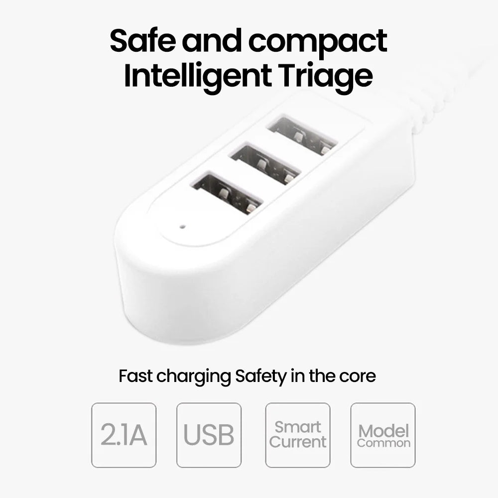 3 In 1 USB HUB Splitter Socket Multi-function USB Charger USB Port Hub High Speed Data Transfer For PC Laptop 30cm/120cm USB Hub