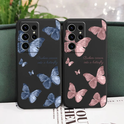 Little Butterfly Phone Case For Samsung Galaxy S24 S23 S22 S21 S20 S10 S10E S9 Ultra Plus FE Note 20 Ultra 10 9 Plus Cover